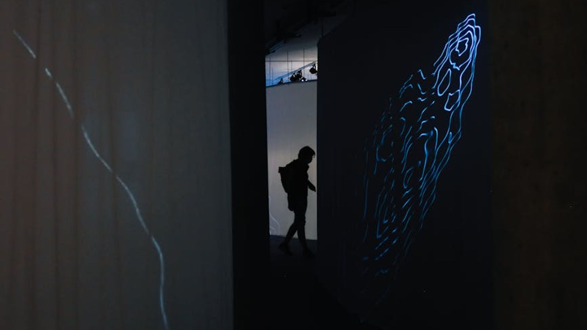 Atmospheric training space with dark mood lighting.